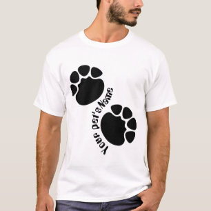 Camiseta blanca personalizada con huella de pata d