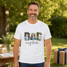 Camiseta blanca personalizada “PAPÁ mi héroe”