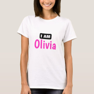 Camiseta blanca personalizada "Soy Olivia"