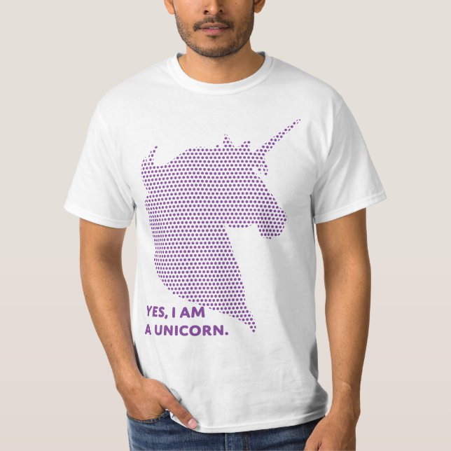 Camiseta blanca/púrpura del unicornio (Anverso)