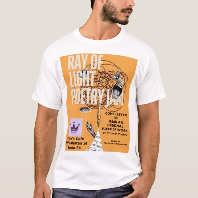 Camiseta blanca Ray of Light Poetry Jam (Anverso)