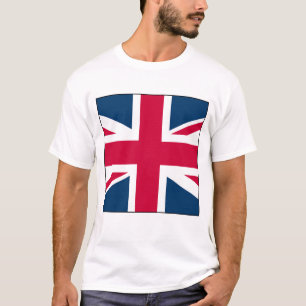 Camiseta blanca Union Jack versión cuadrada grande