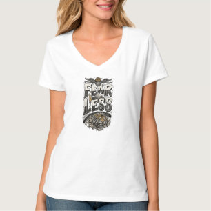 Camiseta blanca V-Neck motivacional 'Fearless Tige
