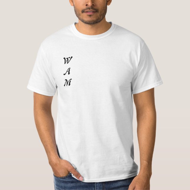 Camiseta blanca ‘WAM’ minimalista (Anverso)