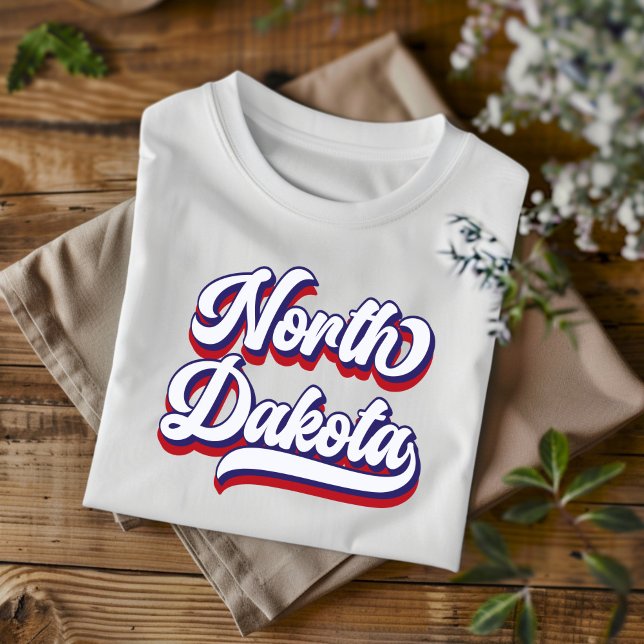 Camiseta blanca y azul de Dakota del Norte (Subido por el creador)
