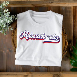 Camiseta blanca y azul de Massachusetts