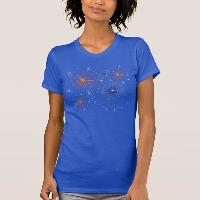 Camiseta blanca y azul roja de los fuegos (Anverso)