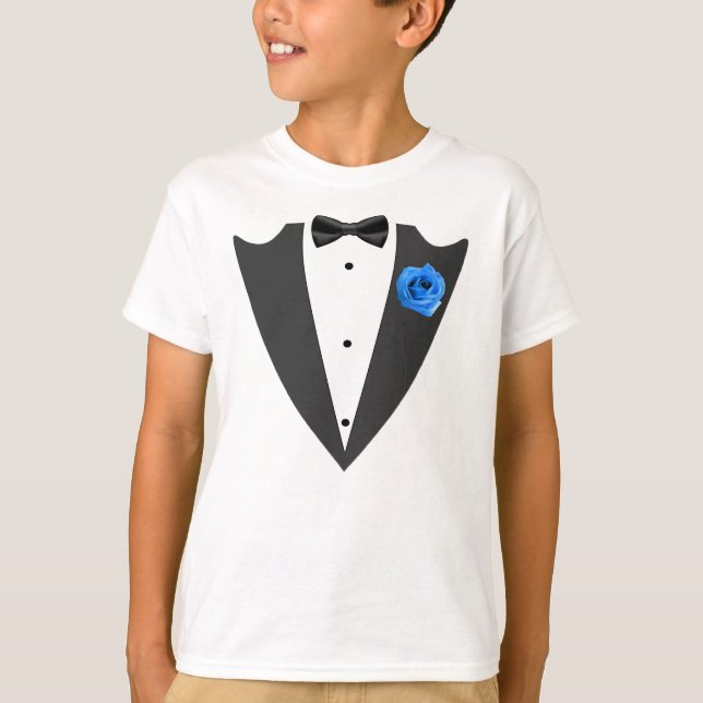 Camiseta blanca y negra de Tuxedo (Anverso)