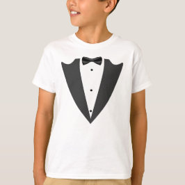 Camiseta blanca y negra de Tuxedo