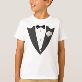 Camiseta blanca y negra de Tuxedo