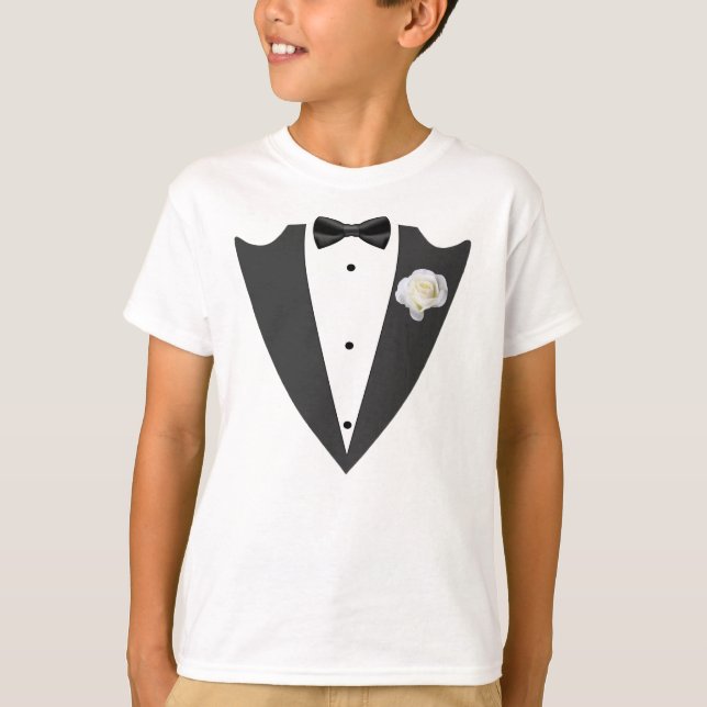 Camiseta blanca y negra de Tuxedo (Anverso)