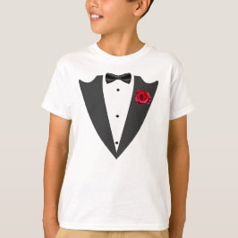 Camiseta blanca y negra de Tuxedo
