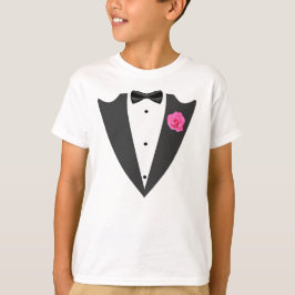 Camiseta blanca y negra de Tuxedo