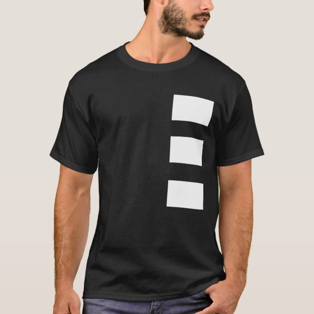 Camiseta blanca y negra del hombre de lujo (Anverso)