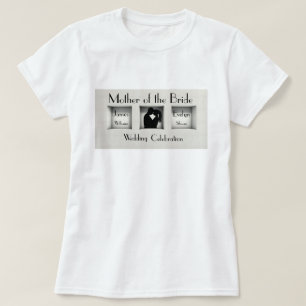 Camiseta Blanca y negra, madre de moda de la novia