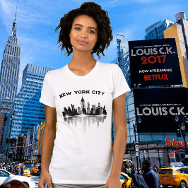 Camiseta Blancas damas de Skyline de la ciudad de Nueva Yor