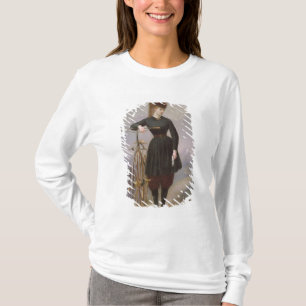 Camiseta Blanche d'Antigny y su velocípedo