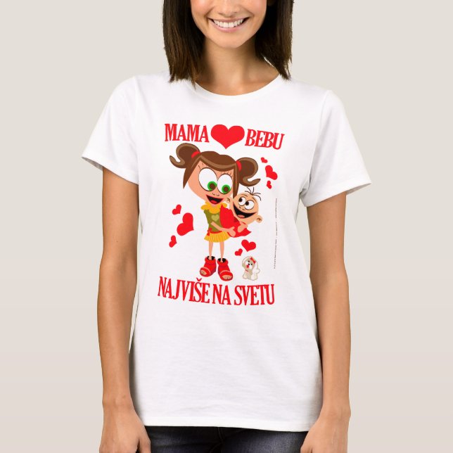Camiseta Blanco 01 de mamá Voli Bebu (la mamá ama al bebé) (Anverso)