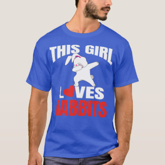 Camiseta blanco A este Chica le encantan los conejos los co