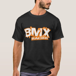 CAMISETA BLANCO ANARANJADO DE LAS CARRERAS DE BMX