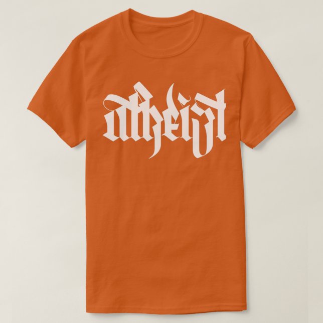 Camiseta blanco ateo (Diseño del anverso)