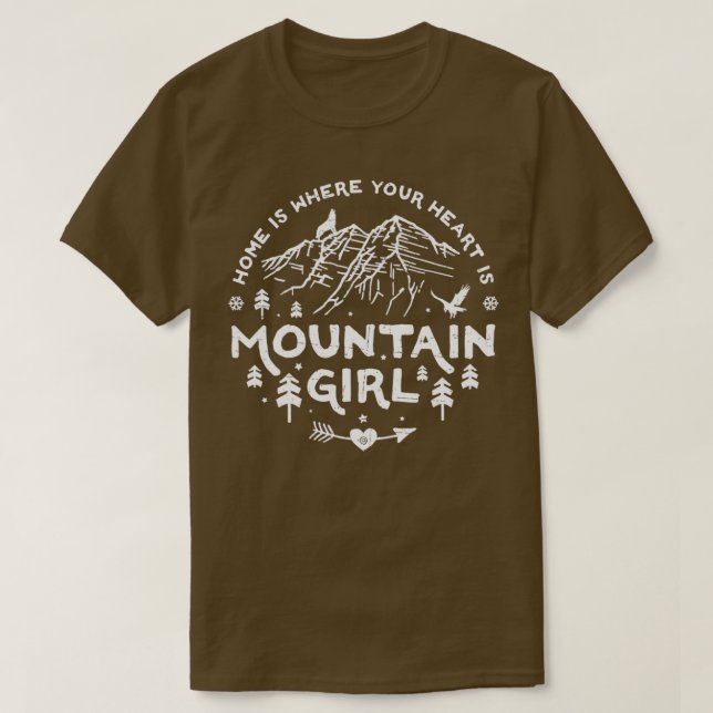 Camiseta Blanco Chica de montaña (Diseño del anverso)