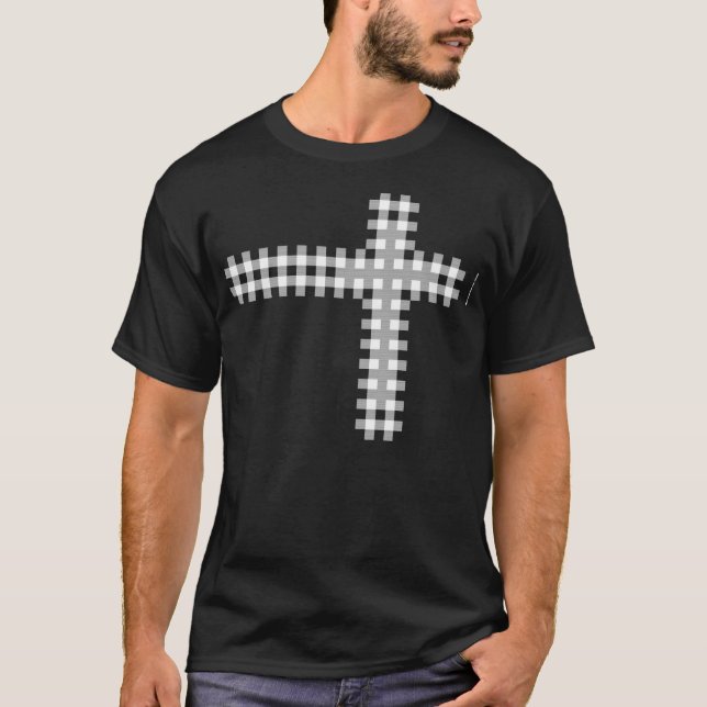 Camiseta Blanco cruzado de la tela escocesa (Anverso)