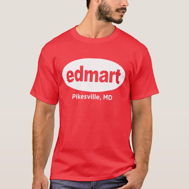 Camiseta Blanco de Edmart en rojo (Anverso)