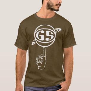 Camiseta Blanco de la bola giratoria del estado dorado