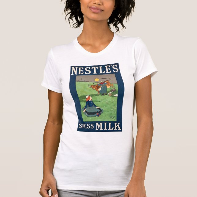 Camiseta Blanco de la leche w suizo de Nestle (Anverso)