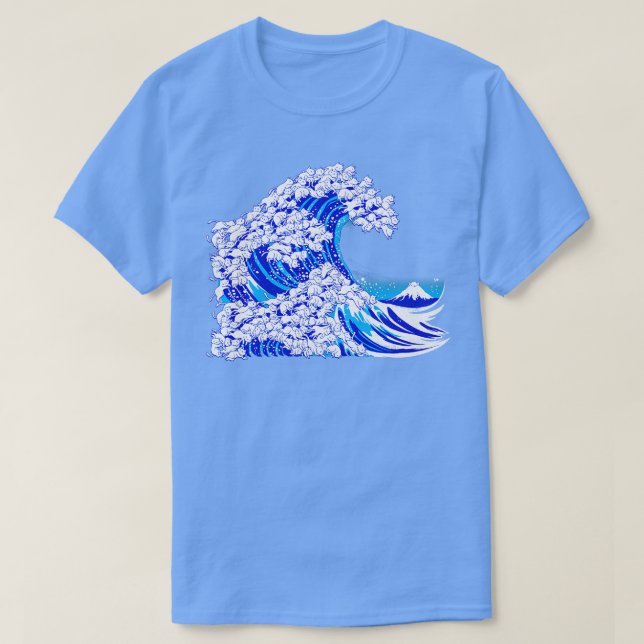 Camiseta Blanco de la ola del gato de Kanagawa (Diseño del anverso)