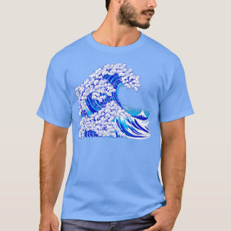 Camiseta Blanco de la ola del gato de Kanagawa