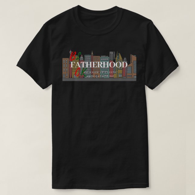 Camiseta Blanco de la paternidad negra (Diseño del anverso)