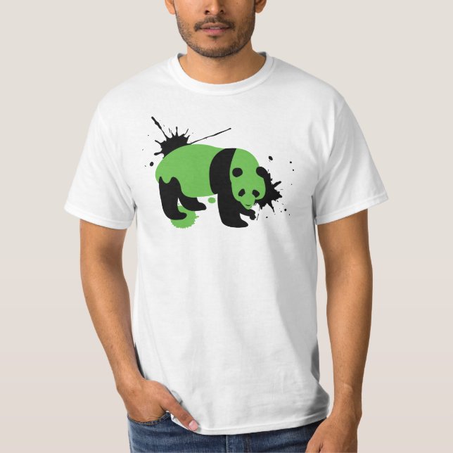 Camiseta Blanco de la salpicadura de la panda (Anverso)