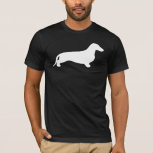 Camiseta Blanco de la silueta del Dachshund + sus ideas