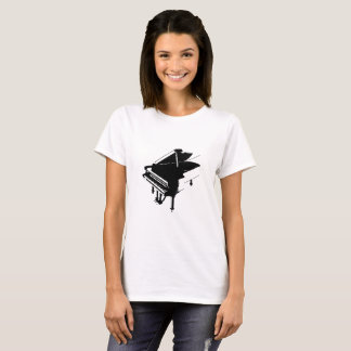 Camiseta Blanco de la silueta del piano