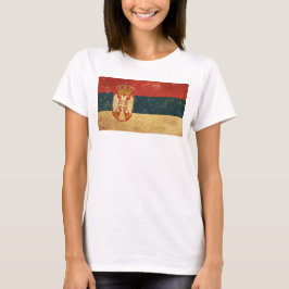 Camiseta Blanco de las mujeres de la bandera de Serbia