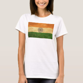 Camiseta Blanco de las mujeres de la india con bandera vint