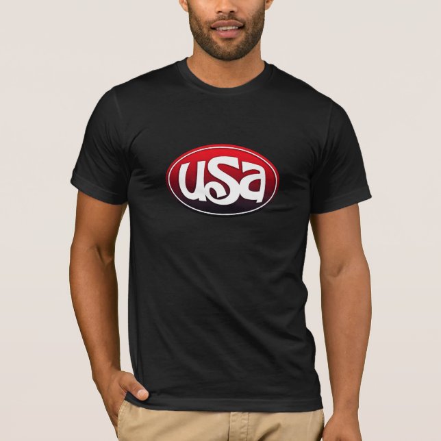 Camiseta Blanco de los E.E.U.U. y negro rojos (Anverso)