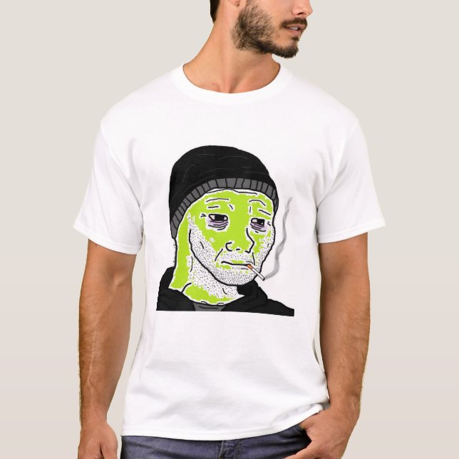 Camiseta Blanco de los hombres de base marciano-verde domin (Anverso)