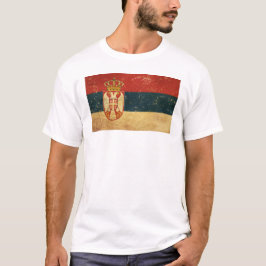 Camiseta Blanco de los hombres de la bandera de Serbia