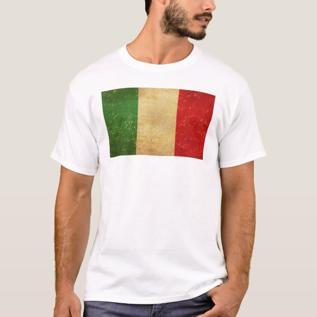 Camiseta Blanco de los hombres de la bandera italiana (Anverso)