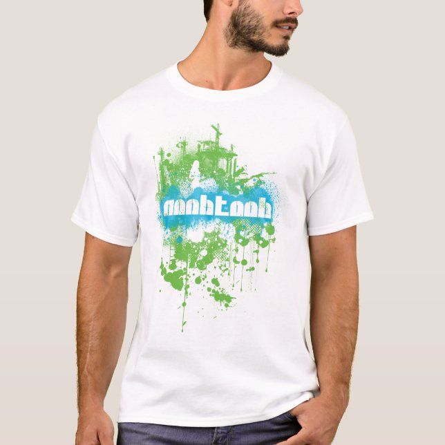 Camiseta Blanco de NooBTooB Grunge-BG (Anverso)