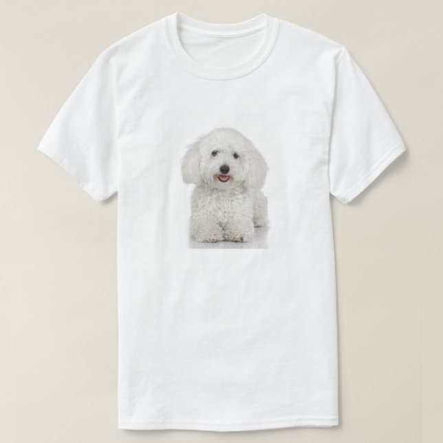 Camiseta Blanco de perro maltés (Diseño del anverso)