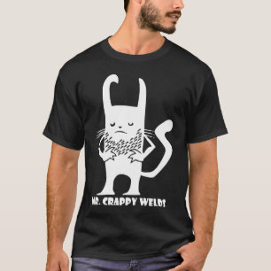 Camiseta Blanco de Sr. Crappy Welds en negro