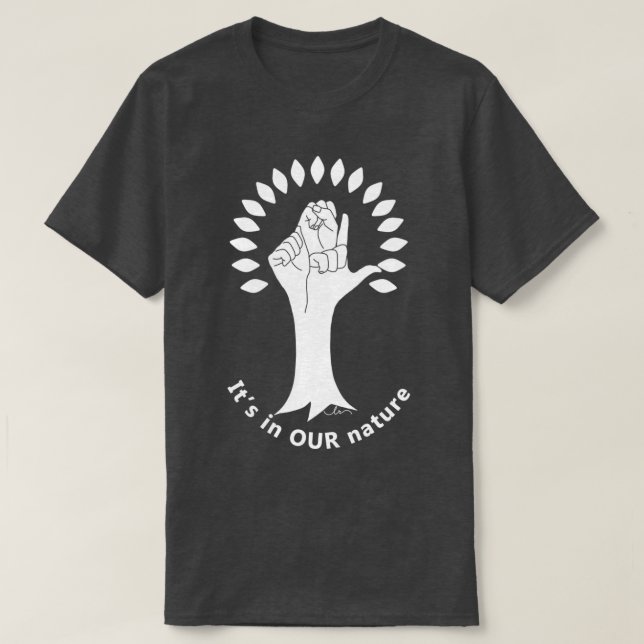 Camiseta blanco del árbol ASL (Diseño del anverso)