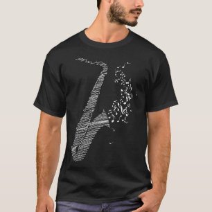 Camiseta Blanco del arte saxofónico creativo