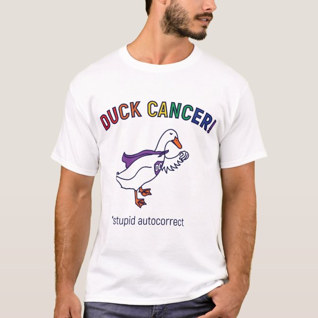 Camiseta Blanco del cáncer del pato (Anverso)