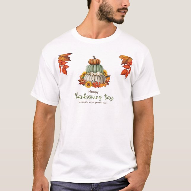 Camiseta Blanco del día de calabaza (Anverso)