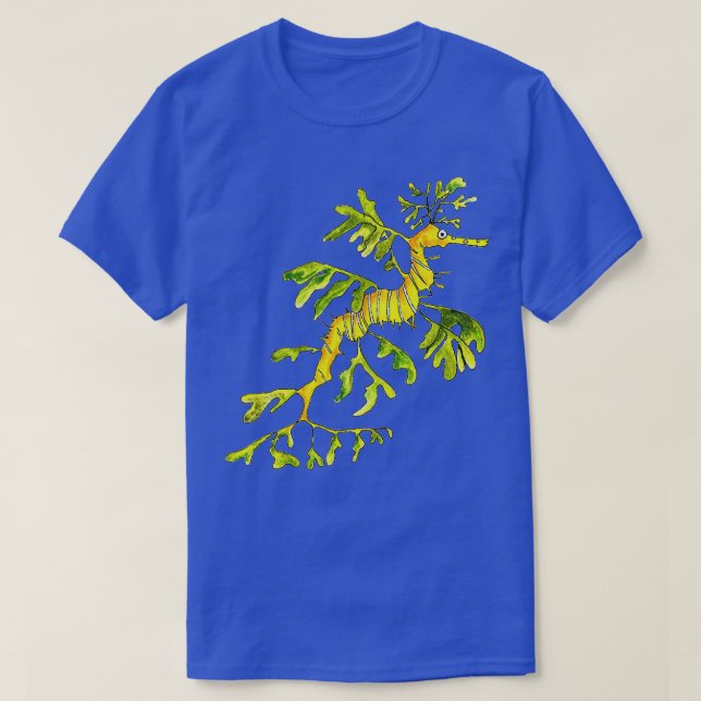 Camiseta Blanco del dragón marino Leafy para adultos (Diseño del anverso)